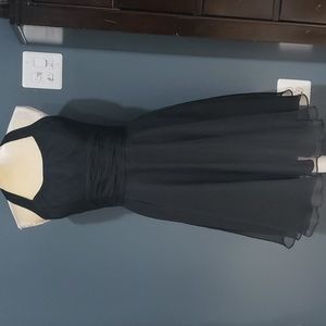 MoriLee by Madeline Gardner Black Fit and Flare Boned Formal Halter Dress Sz 6